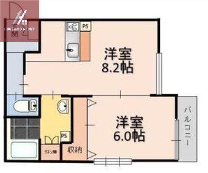GLICINA南巽VIENT(1LDK/2階)の間取り写真