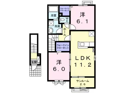 エセックス レジーナ I(2LDK/2階)の間取り写真