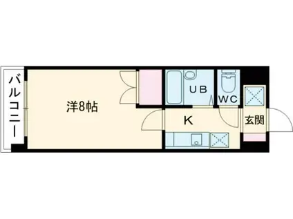 ラルースII(1K/3階)の間取り写真