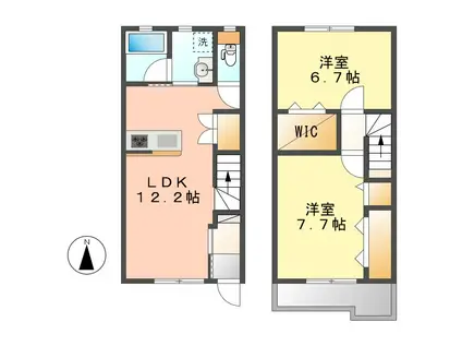 シティアジマ B棟(2LDK/1階)の間取り写真