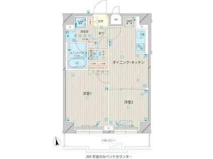 ルーブル上板橋(2DK/5階)の間取り写真