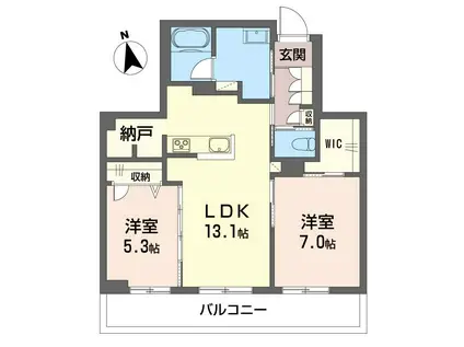ベレオ船橋(2LDK/2階)の間取り写真