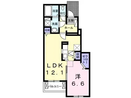 メゾン・ド・アマリリオII(1LDK/1階)の間取り写真