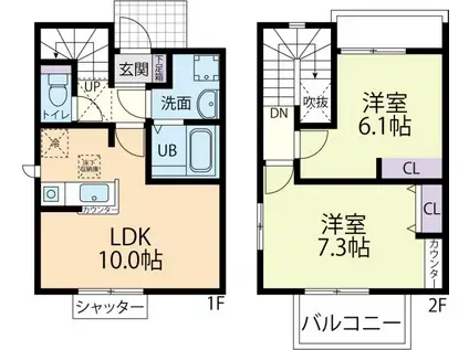 SOLARIUM SUGIMIZU A(2LDK/1階)の間取り写真