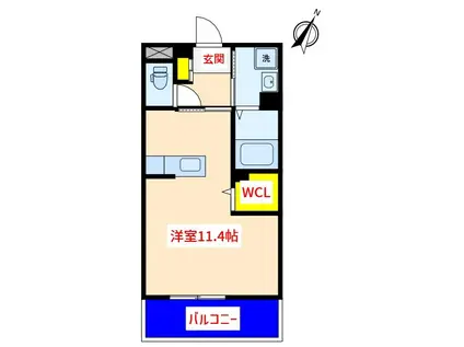 ISLAND国分中央(ワンルーム/3階)の間取り写真