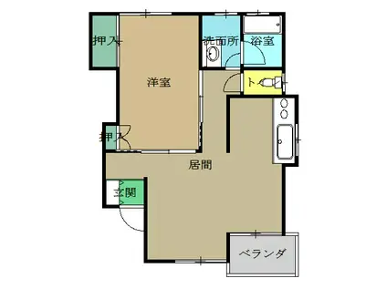 メゾンYS A(1LDK/2階)の間取り写真