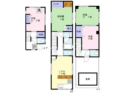サンプラザビル(4LDK/2階)の間取り写真