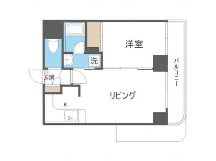 トミイビルNO.40(1LDK/8階)の間取り写真