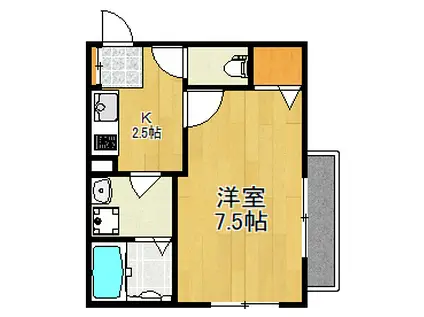 アネシス(1K/1階)の間取り写真