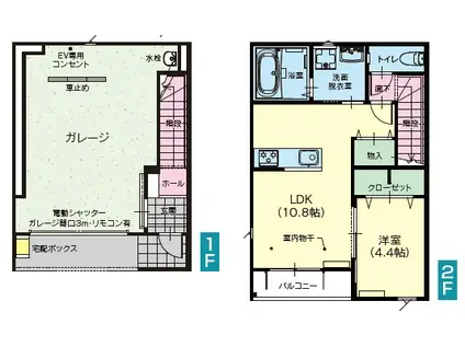 アウトリメッサ(1LDK/1階)の間取り写真
