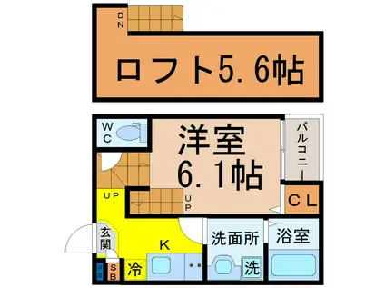 VILLETTA SASASHIMA (1K/2階)の間取り写真