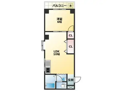 エスポワール白鷺(1LDK/1階)の間取り写真