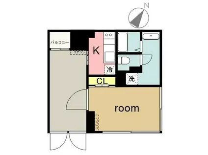 ポルト白金長者丸(1K/2階)の間取り写真