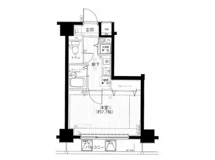 メインステージ日本橋人形町(1K/10階)の間取り写真