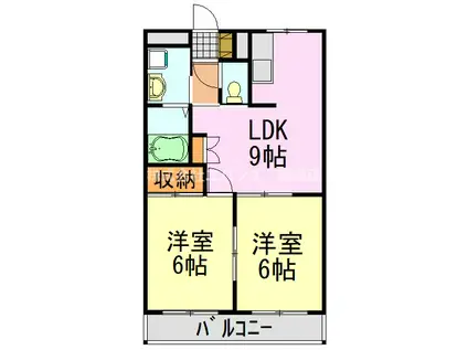 パークサイト(2LDK/2階)の間取り写真