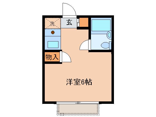 第三通南ハウス(ワンルーム/1階)の間取り写真