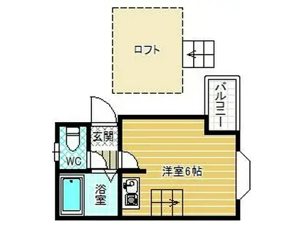 トア・アルディー天美(ワンルーム/2階)の間取り写真