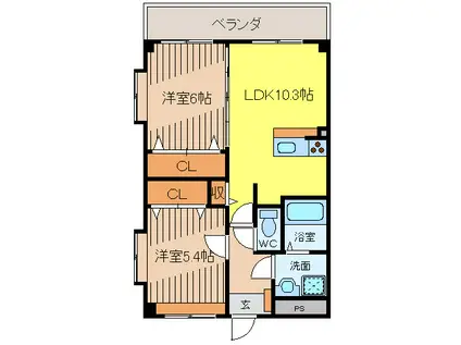 Dテラス(2LDK/1階)の間取り写真
