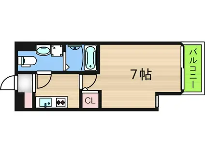 ティアラコートウエスト(1K/1階)の間取り写真