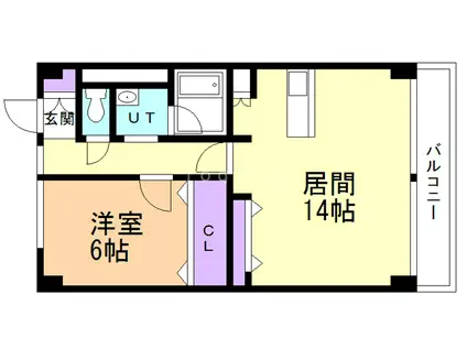 ラフェリア長島(1LDK/3階)の間取り写真