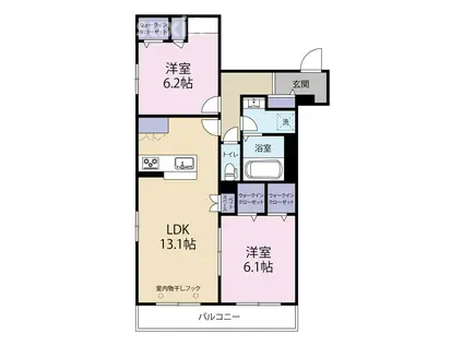 エーデルシュタイン(2LDK/2階)の間取り写真