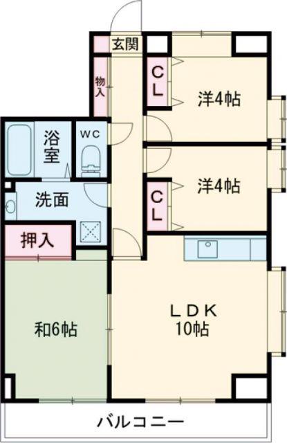 ロータスハウス(3LDK/5階)の間取り写真