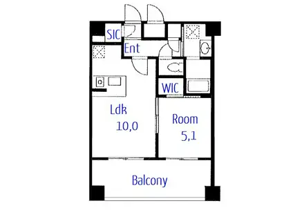 コモド川崎(1LDK/10階)の間取り写真