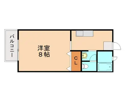 メゾン緑ヶ丘II(1K/2階)の間取り写真