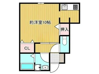 GRAND PRIX MAISON(ワンルーム/1階)の間取り写真