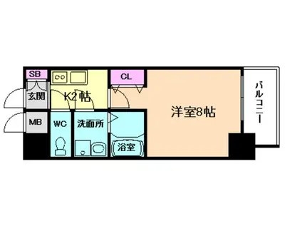 プレサンス大阪福島シエル(1K/6階)の間取り写真