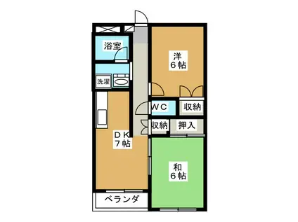 サンライズマンション(2DK/3階)の間取り写真