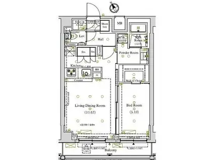 アークマーク東大井(1LDK/3階)の間取り写真