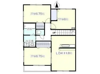 フェリーチェI(3LDK/2階)の間取り写真