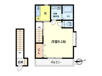 スプリングガーデン(1K/2階)の間取り写真