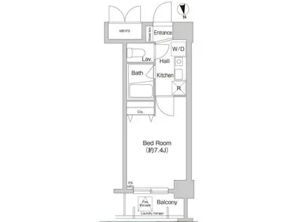 プライムアーバン葛西(1K/4階)の間取り写真