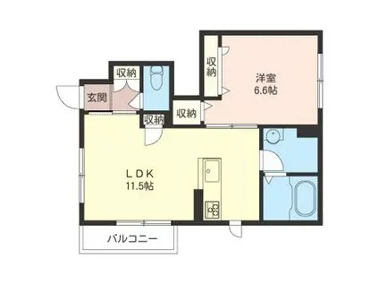 サン・グリナージュ(1LDK/1階)の間取り写真