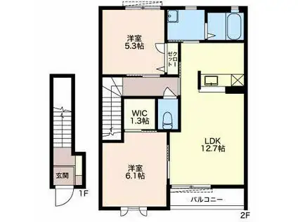 サンドフィールド2085(2LDK/2階)の間取り写真