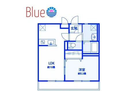 デュラカ一サ・ルシア河輪森(1LDK/2階)の間取り写真