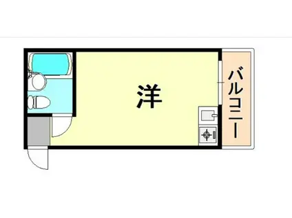 岡本ビラ(ワンルーム/1階)の間取り写真
