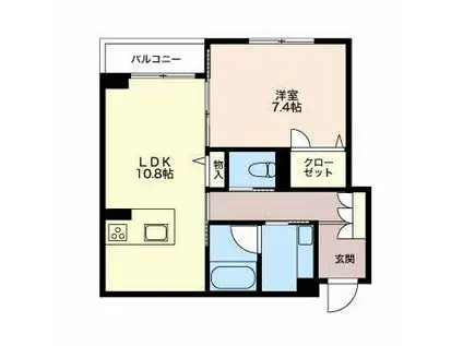 シャーメゾンステージ井川城(1LDK/3階)の間取り写真