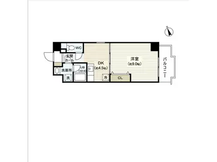 ウェーヴ長町一丁目(1DK/7階)の間取り写真