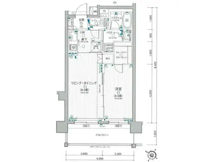 日神パレステージ板橋(1DK/8階)の間取り写真