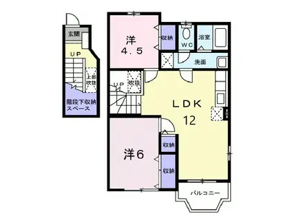 エムロード(2LDK/2階)の間取り写真