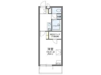 レオパレスあおば(1K/3階)の間取り写真