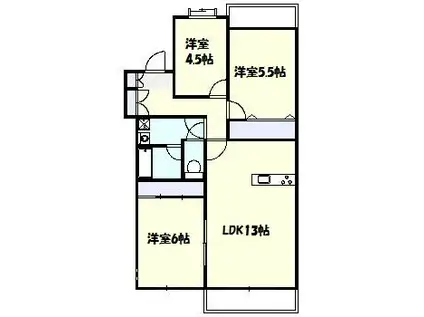 ヴィラコート青葉台(3LDK/1階)の間取り写真