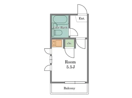 マディスンハイツ(ワンルーム/2階)の間取り写真