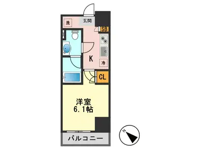 メインステージ新小岩(1K/4階)の間取り写真