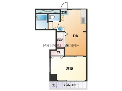 中央ビル黒川(1DK/3階)の間取り写真