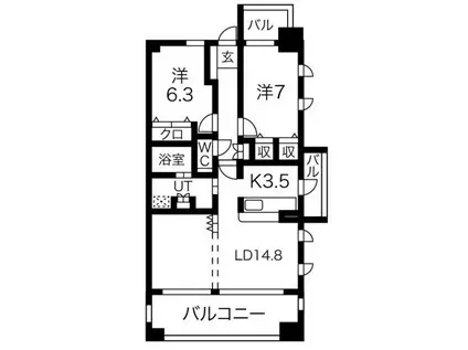 プレディアスタイル千種北(2LDK/2階)の間取り写真
