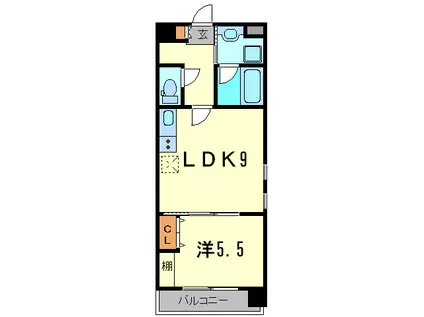 VILLAしらゆき(1LDK/4階)の間取り写真